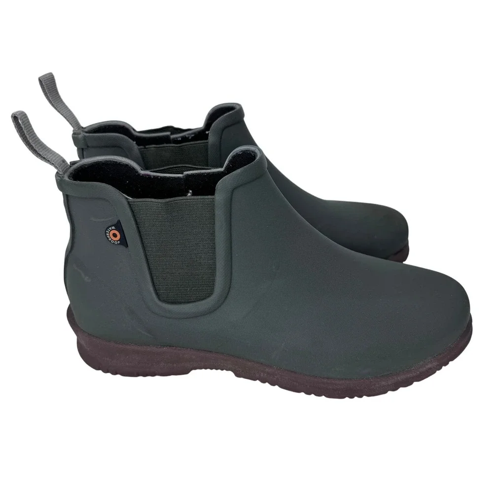 Bogs Sweetpea‎ Rain Boots Chelsea Slip On Round Toe Waterproof Sage Green Size 6